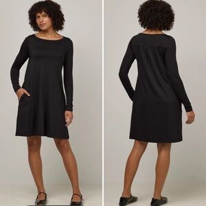 Wool& Rowena Merino Wool Black Swing Dress Size Medium